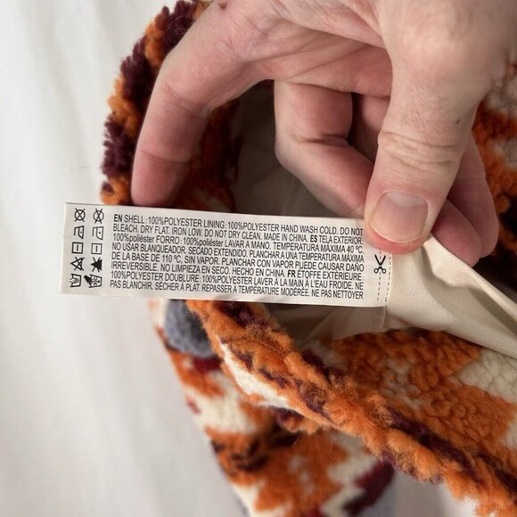 Forever 21 Jacket Women's Large White Orange Aztec Striped Button Up Pockets - Picture 8 of 8